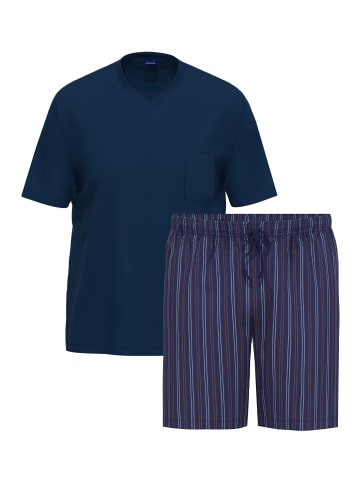 Ammann Schlafanzug Night & Home Cotton in Dunkelblau