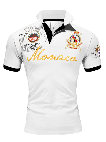 Amaci&Sons Poloshirt mit Stickerei Monaco 2.0 in Weiß