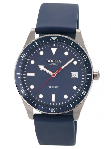 Boccia Herrenuhr Blau 10 Bar Wasserdicht