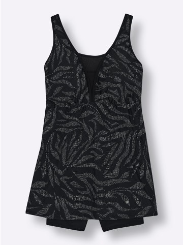 sheego Badekleid in schwarz-weiß-bedruckt