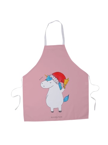 Mr. & Mrs. Panda Kellnerschürze Einhorn Weihnachtsmann ohne Spruch in Rot Pastell