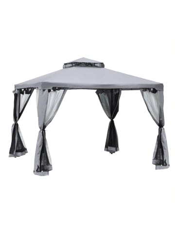 Outsunny Pavillon 294L x 294B x 265H cm Hellgrau