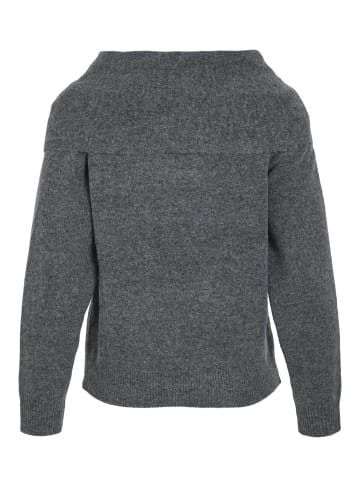 Vila Strickpullover in Dark Grey Melange