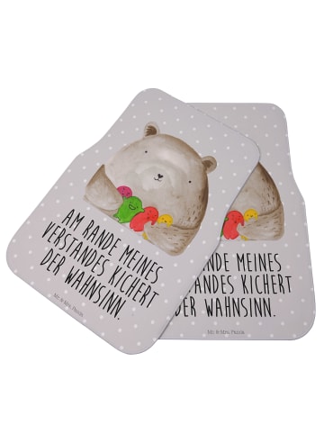 Mr. & Mrs. Panda Auto-Fußmatte Bär Gefühl mit Spruch in Grau Pastell