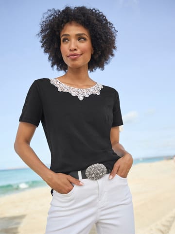 Heine Kurzarmshirt in schwarz-ecru