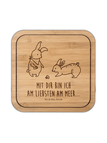 Mr. & Mrs. Panda Untersetzer Kork Hasen Muschel mit Spruch in Transparent