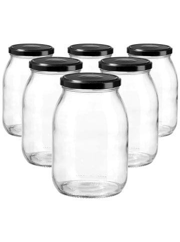 Ritzenhoff & Breker 6er Set Einmachgläser Kitchen Love 1 l transparent in transparent