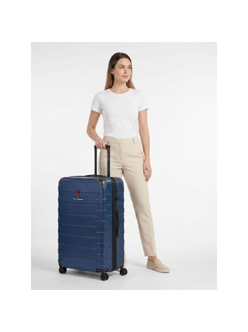 Tonino Lamborghini Milano 4-Rollen Trolley XL 83 cm Sondergrösse mit Dehnfalte navy