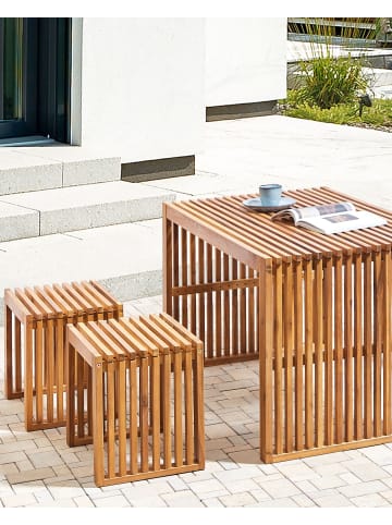 Beliani 2er-Set Hocker BELLANO in Braun