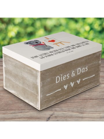 Mr. & Mrs. Panda Holzkiste Emotionen ausdrücken mit Spruch in Weiß