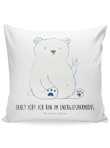 Mr. & Mrs. Panda 40 x 40 Kissen Eisbär Faul mit Spruch in Weiß
