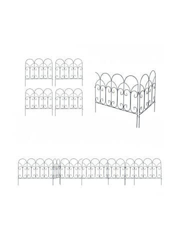 relaxdays 5 x Beeteinfassung in Schwarz - (B)46 x (H)46 cm