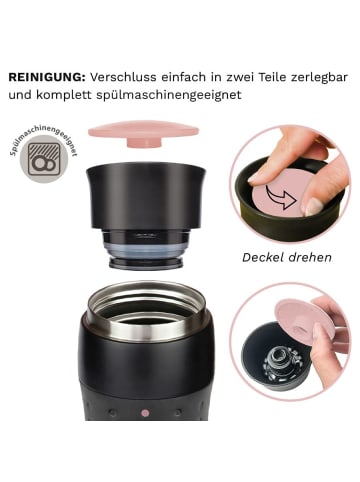 Creano Travel-mug  400ml "Rosa", isolierend aus Edelstahl