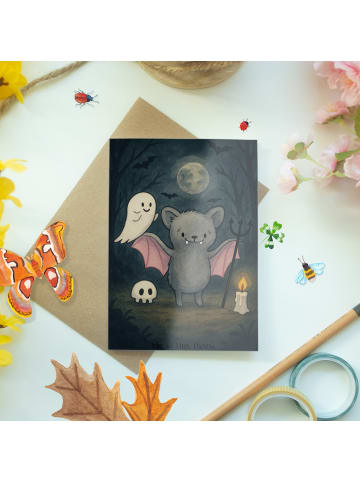 Mr. & Mrs. Panda Grußkarte Fledermaus Dracula Design ohne Spruch in Weiß
