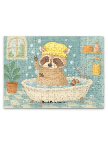 Mr. & Mrs. Panda Puzzle Waschbär Design ohne Spruch in Weiß