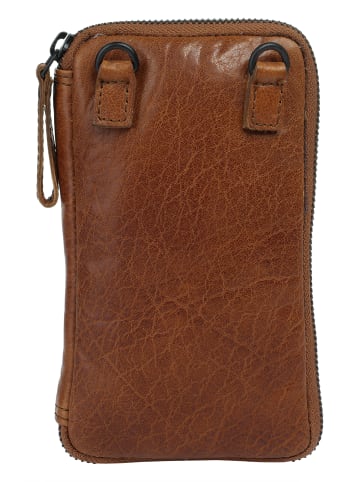 SPIKES & SPARROW Umhängetasche echt Leder in cognac