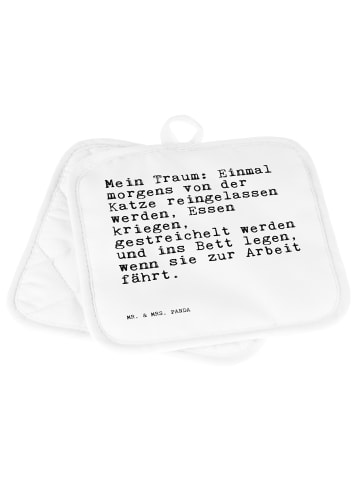 Mr. & Mrs. Panda Ofenhandschuh Mein Traum: Einmal morgens... mit... in Weiß