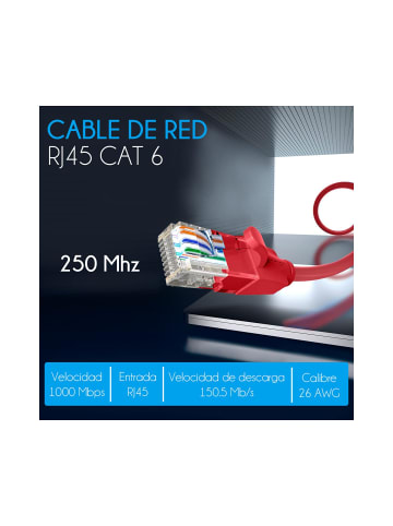 Vention Netzwerkkabel RJ45 LAN-Kabel , UTP, Cat.6a in Rot