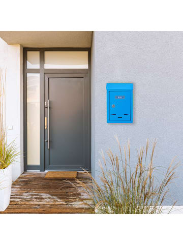 relaxdays Briefkasten in Blau