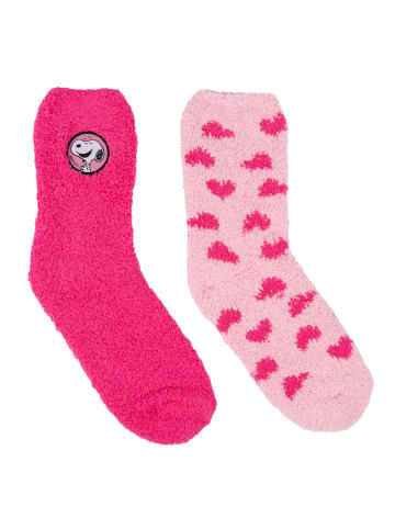 United Labels 2er Pack The Peanuts Snoopy Kuschelsocken in rosa