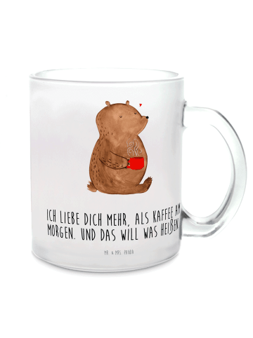 Mr. & Mrs. Panda Tasse Bär Morgenkaffee mit Spruch in Transparent
