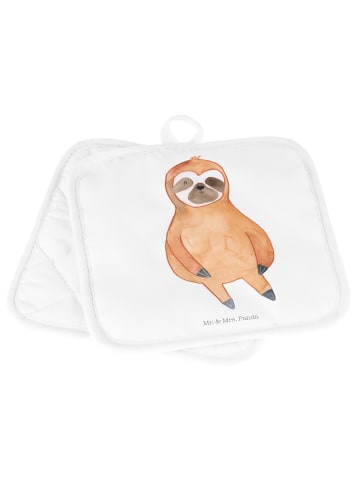 Mr. & Mrs. Panda Potholder Faultier Zufrieden ohne Spruch in Weiß