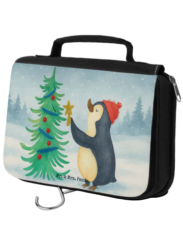 Mr. & Mrs. Panda Kulturbeutel Pinguin Weihnachtsbaum Design ohne... in Weiß