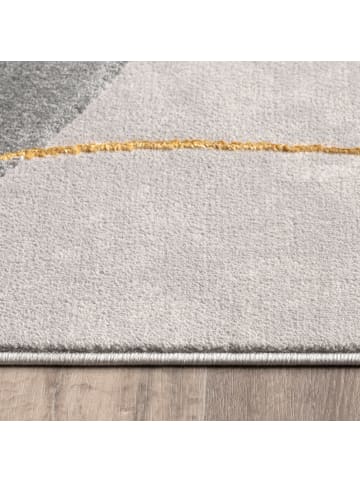 KADIMA DESIGN Teppich Kurzflor Abstrakt Wohnzimmer in Grau