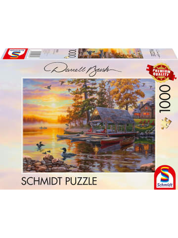 Schmidt Spiele Brettspiel Puzzle -  Bootshaus mit Kanus (1000 Teile) - Ab 12 Jahren