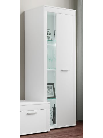 VCM  Schrank Vitrine Wohnzimmer Holz Glas Usilo in Weiß