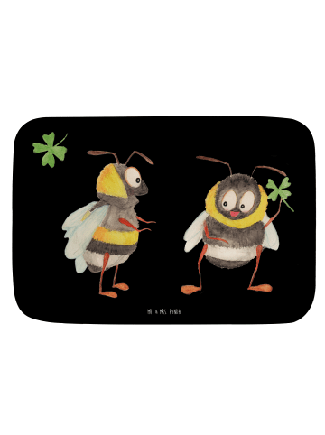 Mr. & Mrs. Panda Badezimmer Matte Hummeln Kleeblatt ohne Spruch in Schwarz