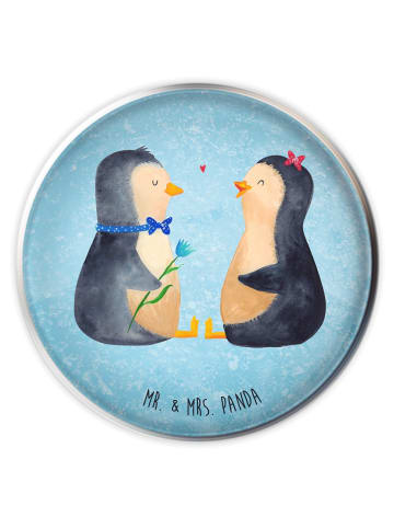Mr. & Mrs. Panda stopfen waschbecken Pinguin Pärchen ohne Spruch in Eisblau