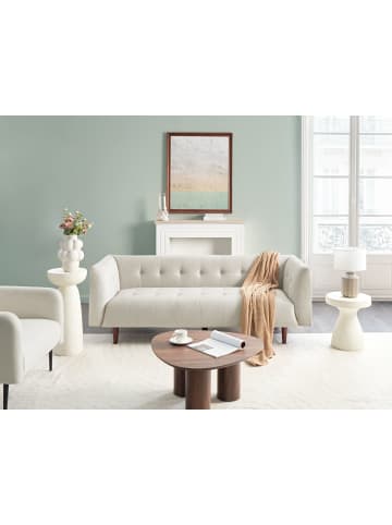Beliani 3-Sitzer Sofa BYSKE in Beige/Dunkler Holzfarbton - (W) 200 x (H) 73 x (L) 78 cm