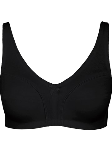 Viania Baumwolle BH ohne Bügel 2er-Pack in schwarz