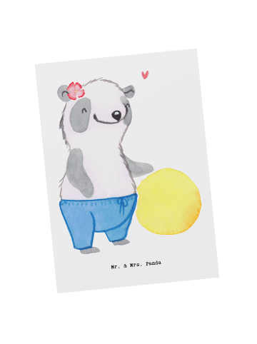 Mr. & Mrs. Panda Postkarte Physiotherapeutin Herz ohne Spruch in Weiß