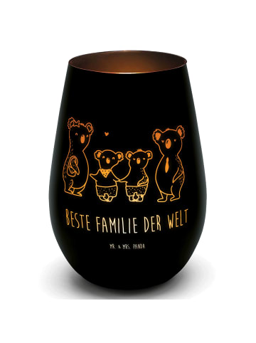 Mr. & Mrs. Panda Kerzenglas Koala Familie zwei mit Spruch in Schwarz