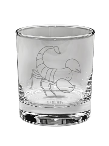 Mr. & Mrs. Panda Whiskey Glas Sternzeichen Skorpion ohne Spruch in Transparent