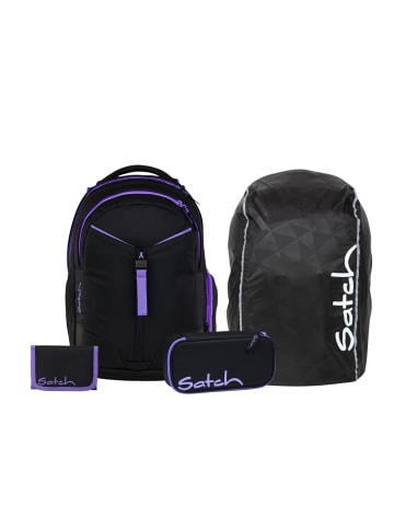 Satch Schulrucksack-Set MATCH "Purple Phantom" 4-teilig in Schwarz