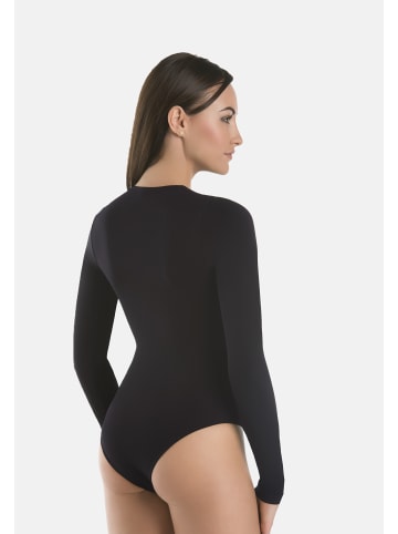 Teyli 2er Pack: Langärmeliger Viskose-Bodysuit Longy in schwarz