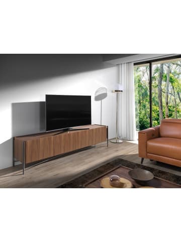 Angel Cerdá TV-Schrank 3240 in Dunkler Stahl / Walnuss – (B)220 x (H)46 x (T)53 cm