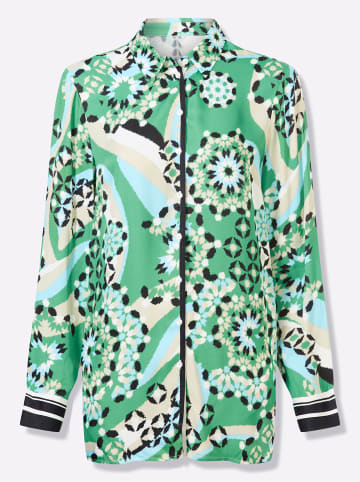 Heine Druck-Tunika in grasgrün-schwarz-bedruckt