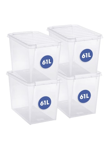 SmartStore 4er-Set Aufbewahrungsbox Classic Transparent 66L