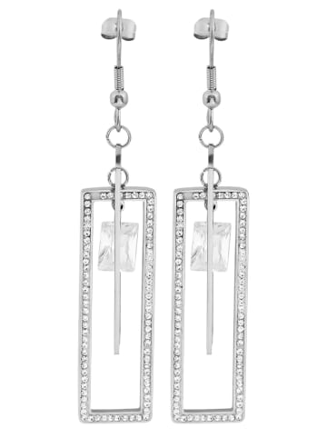 Adeliás Damen Ohrringe – Ohrstecker aus Edelstahl mit Strass in silber