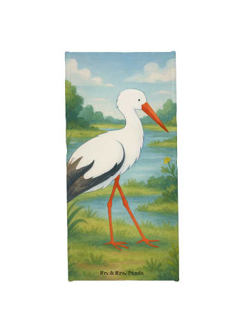 Mr. & Mrs. Panda Badehandtuch Storch Design ohne Spruch in Gelb Pastell