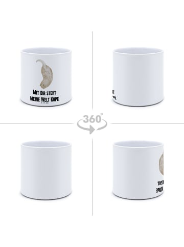 Mr. & Mrs. Panda Pflanzenkübel groß Otter Kopfüber mit Spruch in Weiß