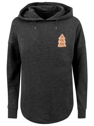 F4NT4STIC Oversized Hoodie Gingerbread Lebkuchen Tree in charcoal