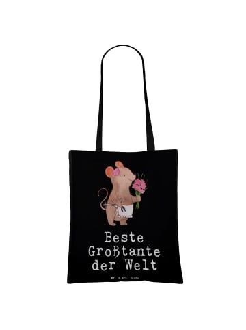Mr. & Mrs. Panda Shopping Tasche Maus Beste Großtante der Welt m... in Schwarz