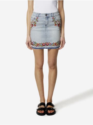 KOROSHI Frauen mit besticktem Jeansrock in blau