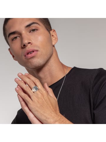 Thomas Sabo Ring Kompass Schwarz in roségold, silber
