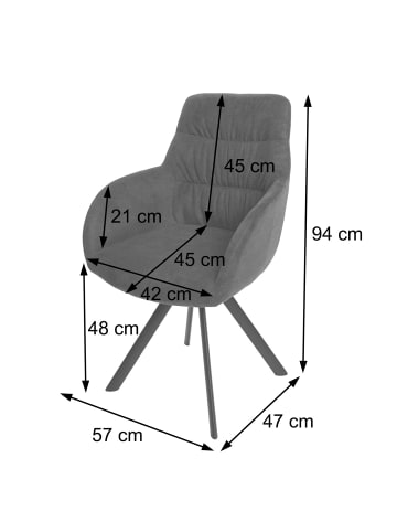 MCW 6er-Set Esszimmerstuhl J69, Anthrazit
